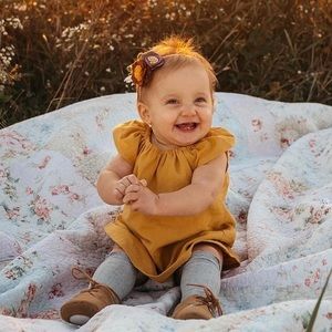 6-12 month Yellow Linen Dress
